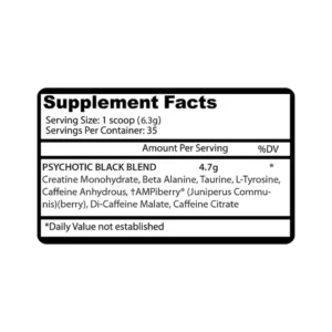 Insane Labs Psychotic Pre workout Nutrition Facts in Pakistan