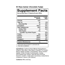 Nutrition Facts Rule1 Mass Gainer in Pakistan