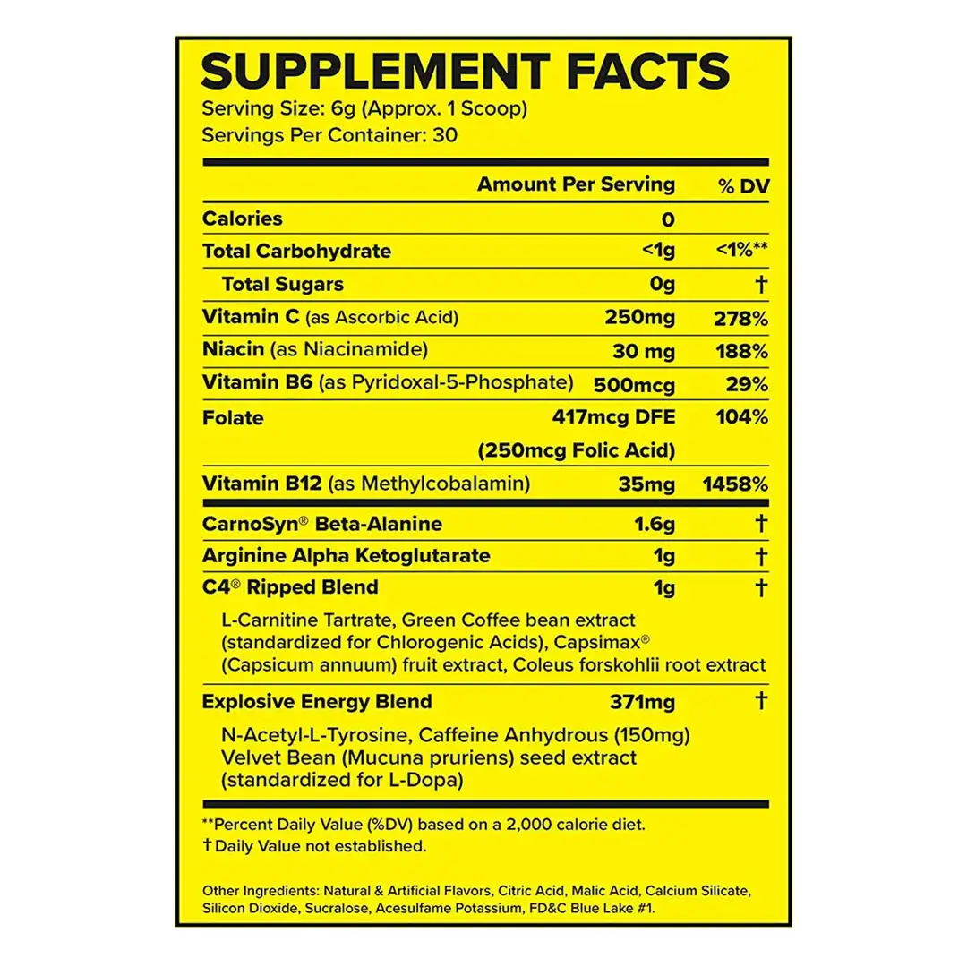 Buy C4 Ripped Supplement Facts in Pakistan