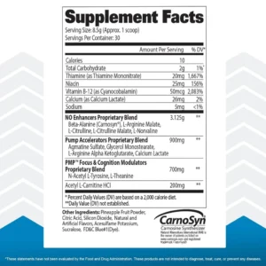 pmp-pre-workout-Supplement Facts