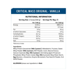 Buy Nutrition Facts Critical Mass by Applied Nutrition In Pakistan